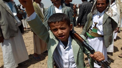 تحالف حقوق الإنسان :   رصد 5113 حالة تجنيد للأطفال خلال الأربع السنوات الماضية في اليمن