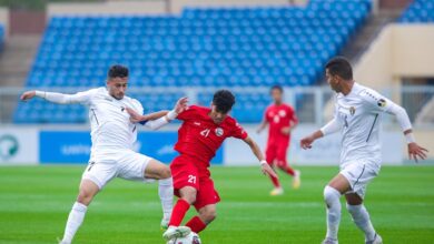 صورة هدف فوز الأردن على اليمن 1-0 (كأس العرب للشباب)